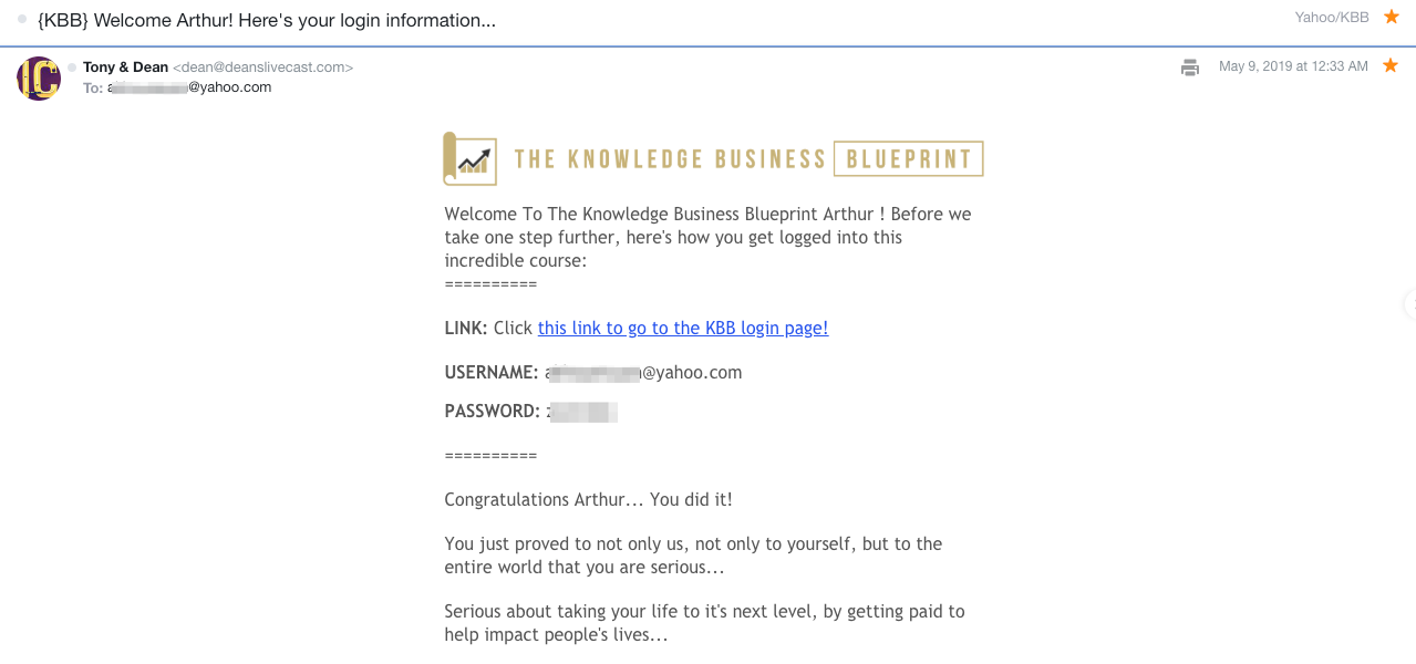 knowledge broker blueprint email